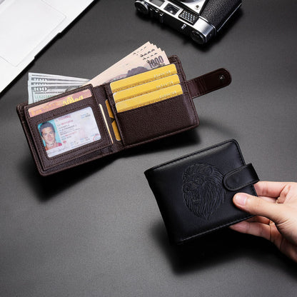 Dropshipping Cross-Border Manufacturer Wholesale Men's Wallet Pu Leather Short Zipper Buckle Wallet New Wallet Coin Purse