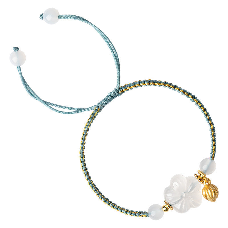 New Chinese Style Design Sense Plum Blossom Woven Bracelet for Women Chinese Style Adjustable Woven Hand Rope Gifts Hand Woven Rope