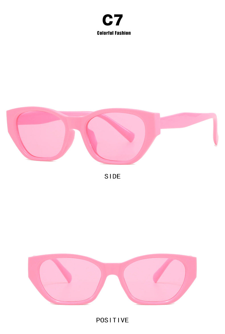 Cat-Eye Small Frame Irregular Sunglasses 2024 New Internet Celebrity High-End Sunglasses Anti-Uv Trendy Sunglasses