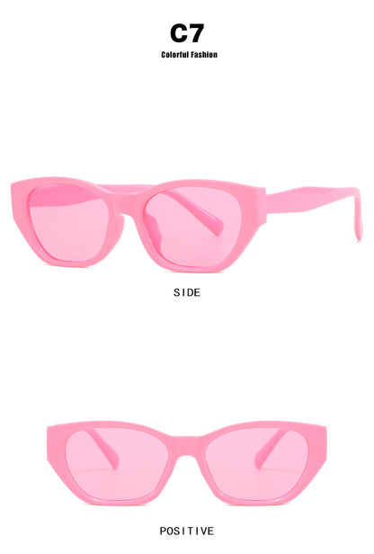 Cat-Eye Small Frame Irregular Sunglasses 2024 New Internet Celebrity High-End Sunglasses Anti-Uv Trendy Sunglasses