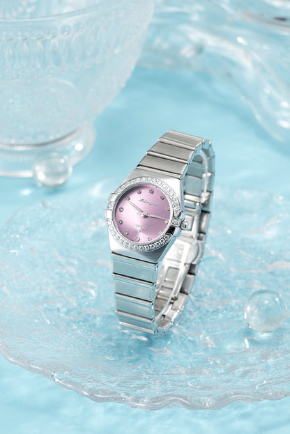 Source Factory Constellation Steel Band Women's Quartz Watch High-End Waterproof Fashion Cross-Border Diamond Bezel Girls' Watch