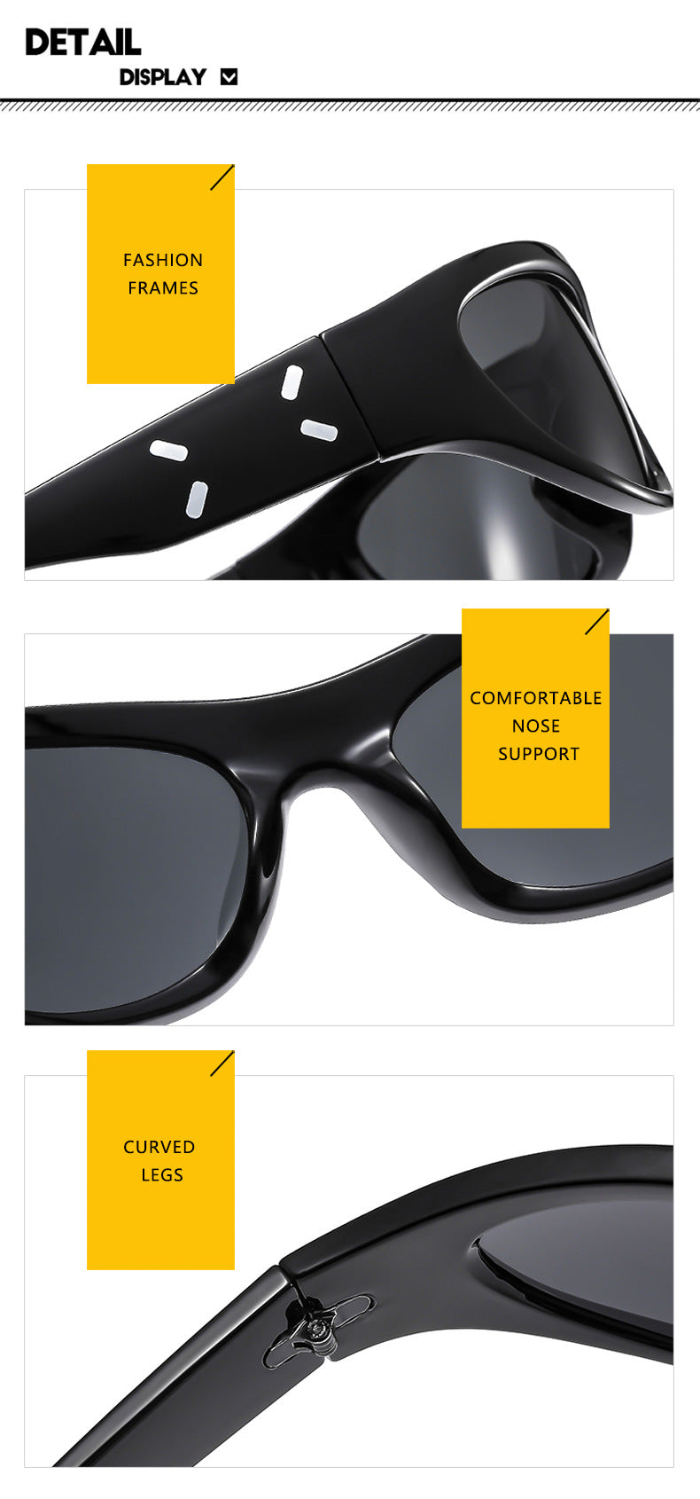 2023 New Y2K Hot Girl Cycling Sunglasses Future Technology Sunglasses Concave Shape Photo Sunglasses Trendy