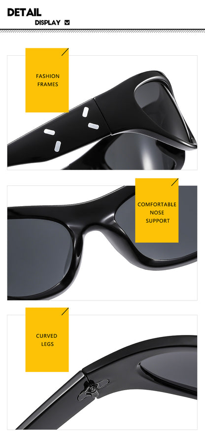 2023 New Y2K Hot Girl Cycling Sunglasses Future Technology Sunglasses Concave Shape Photo Sunglasses Trendy