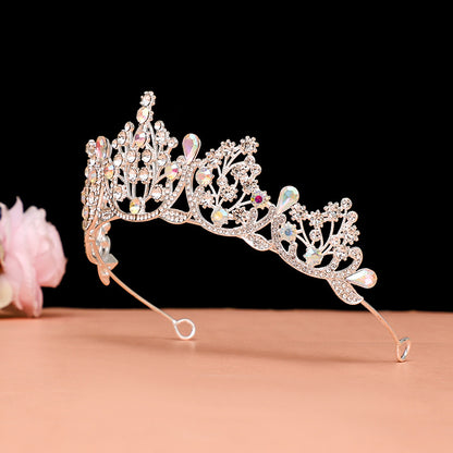 Super Fairy New Princess Sweet Bridal Crown Red Tiara Crystal Toast Clothing Hair Accessories 18Th Birthday Gift