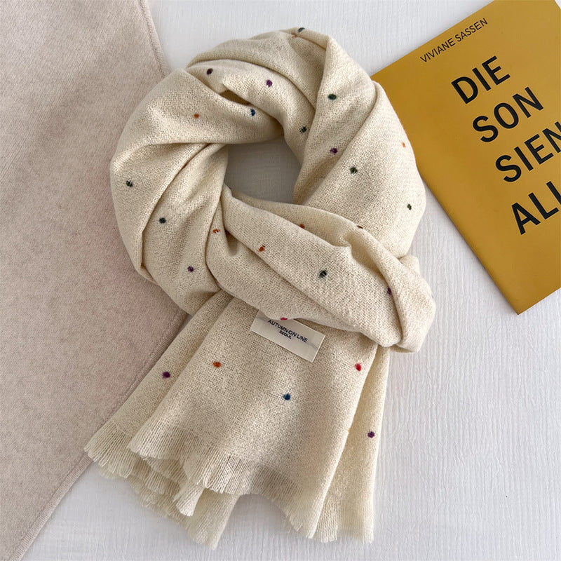 2025 New Korean Style Gypsophila Plaid Scarf Women's Autumn and Winter Student Couple Shawl Versatile Warm Scarf Wholesale