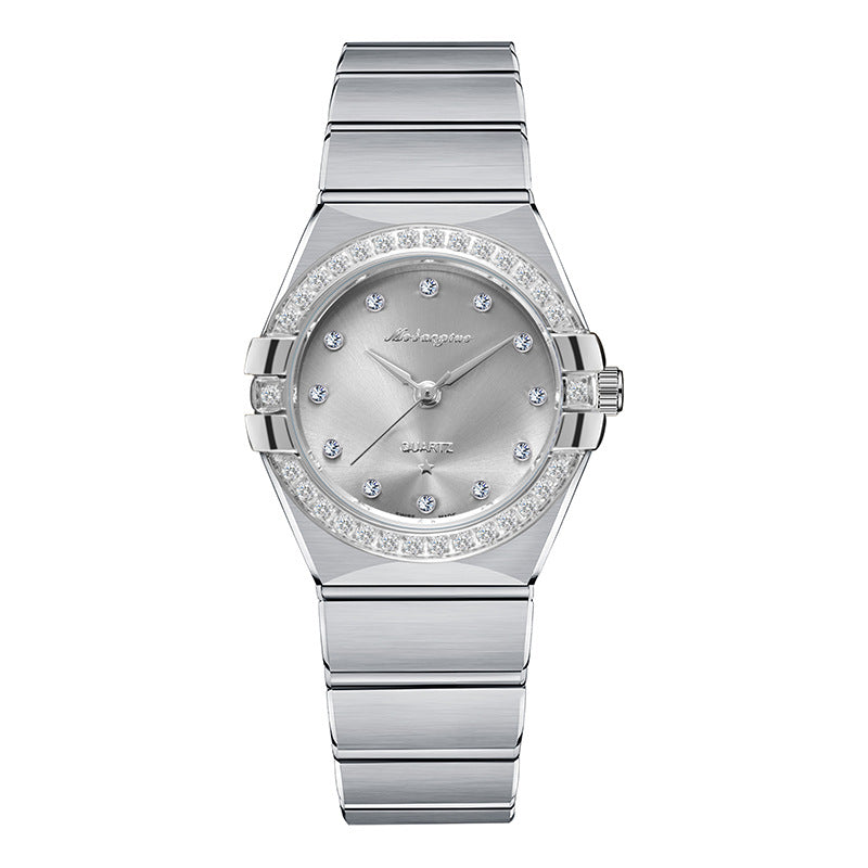 Source Factory Constellation Steel Band Women's Quartz Watch High-End Waterproof Fashion Cross-Border Diamond Bezel Girls' Watch