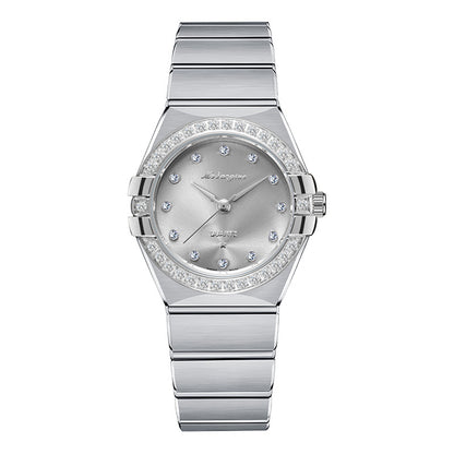 Source Factory Constellation Steel Band Women's Quartz Watch High-End Waterproof Fashion Cross-Border Diamond Bezel Girls' Watch