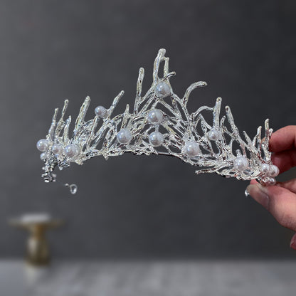 Bridal Crown Tiara Rhinestone Crown Wedding Dress Diamond Costume Eighteenth Birthday Coming-Of-Age Ceremony Birthday Princess Hair Accessory