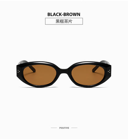 Retro Black Frame Rice Nail Irregular gm Cat's Eye Sunglasses Men's 2025 New Fashionable Street Photoshoot Sunglasses Women's High-end Sense