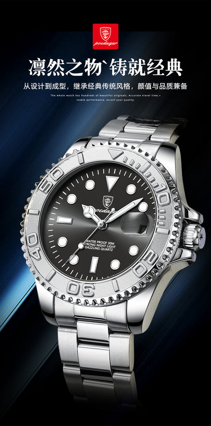 Swiss brand new waterproof luminous men's watch fashion quartz watch live foreign trade explosions a generation of hair