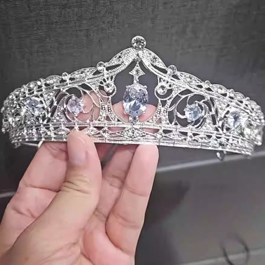 Bridal Crown Tiara Rhinestone Crown Wedding Dress Diamond Costume Eighteenth Birthday Coming-Of-Age Ceremony Birthday Princess Hair Accessory