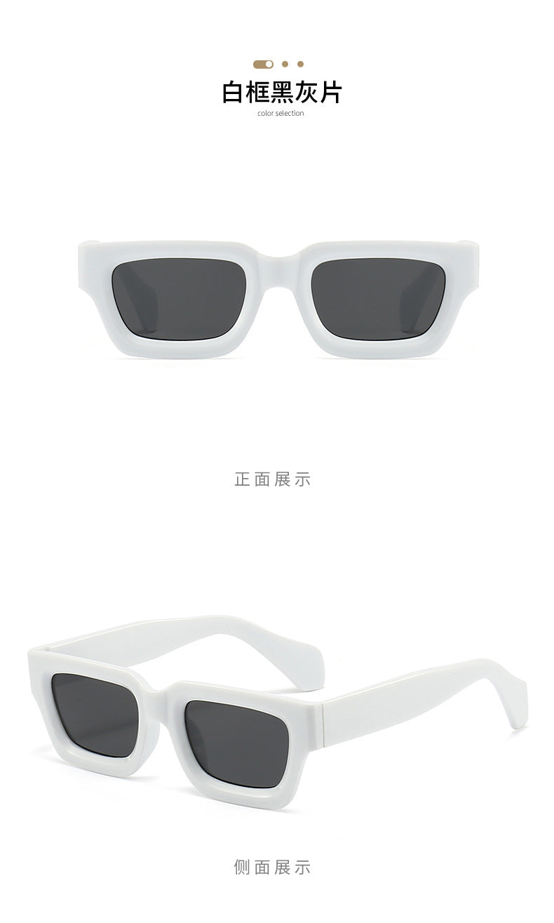 Retro Concave Small Frame Square Sunglasses 2023 New Sunglasses European and American Cross-Border Street Photography Sun Protection Trendy Sunglasses