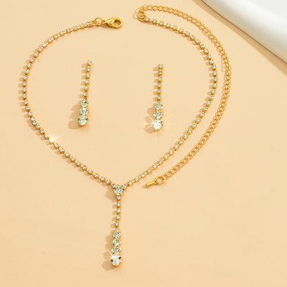 Factory Direct Approval Fashion Wedding Wedding Photography Accessories Earrings Necklace Bracelet Set Combination Multiple Choice