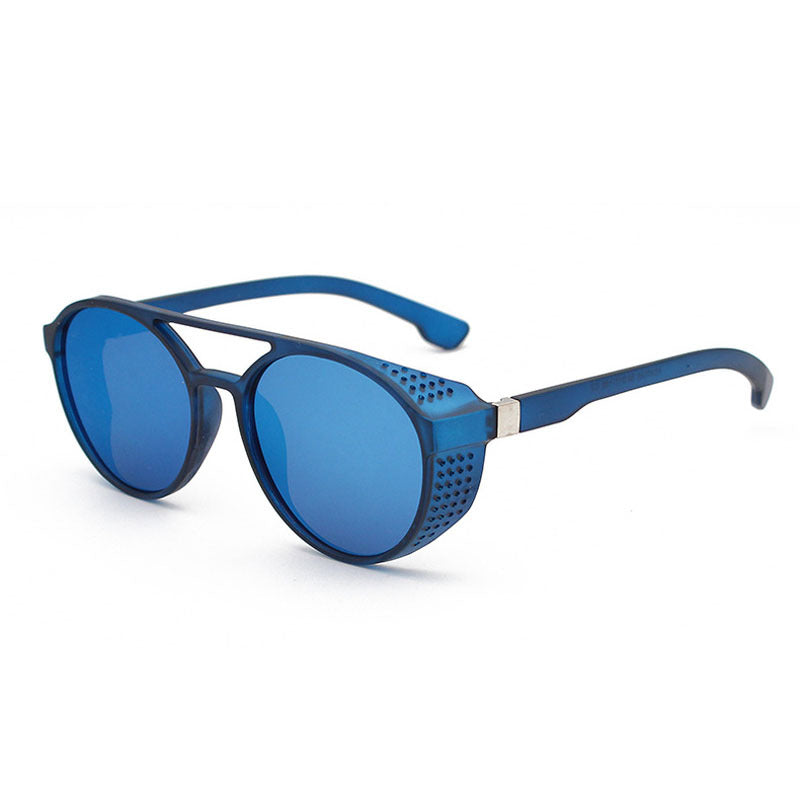 European and American Fashion Trend New Double-Beam Sunglasses Steampunk Sunglasses Round Retro Sunglasses 97040