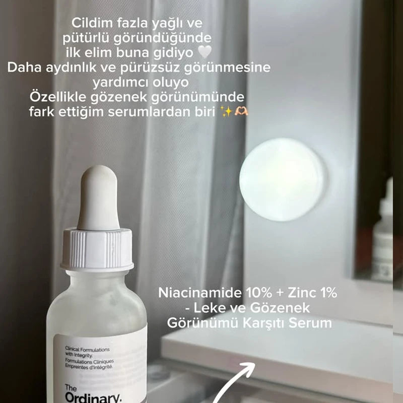 The Ordinary Niacinamide 10% + Zinc 1% Serum 30ml Essence Suitable for Acne-prone Skin Can Smooth Brighten Support The Skin