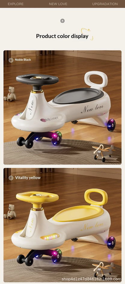Children's Twisting Car Anti-Tip Swinging Silent Sliding Board Suitable For Boys And Girls Aged 1-8 Adults Can Sit On It