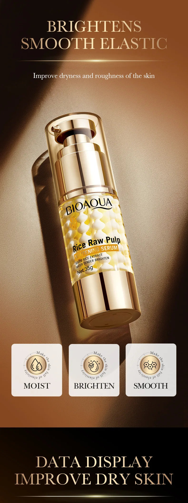 BIOAOUA Rice Paste Whitening Essence Cream Moisturizing Nourishes and Repairs The Skin, Strengthens The Skin Base