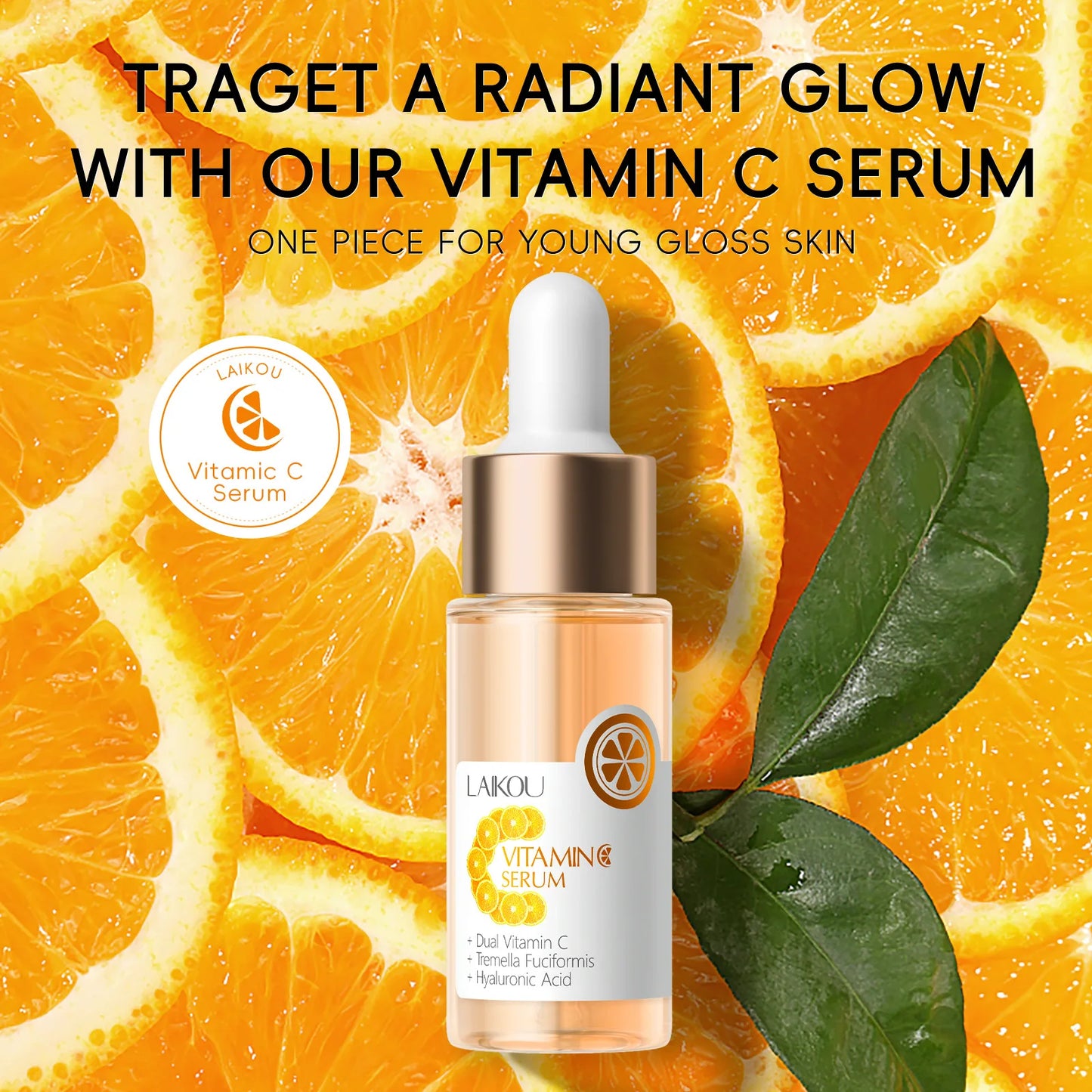 LAIKOU Vitamin C Facial Serum Essence Hydrating and Moisturizing VC Face Essence Skin Care