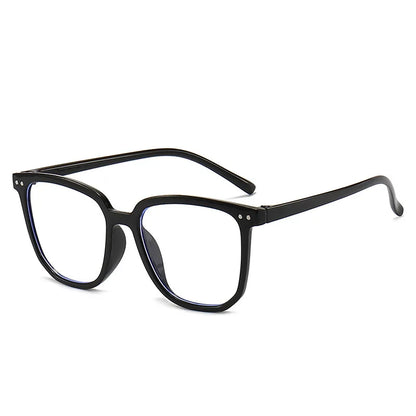 Minimalist Square Blue Light Blocking Glasses Personality Rivets Plain Face Slimming Unisex Clear Glasses 1962