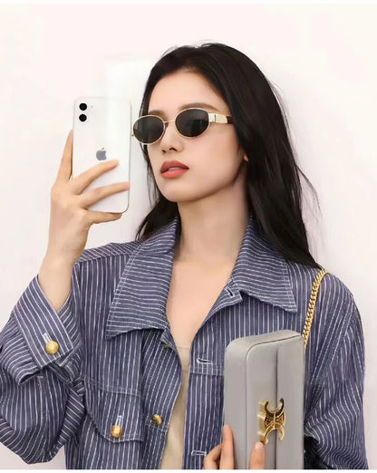 New Sunglasses For Women And Men Sun Glasses Alloy Oval Eyewear