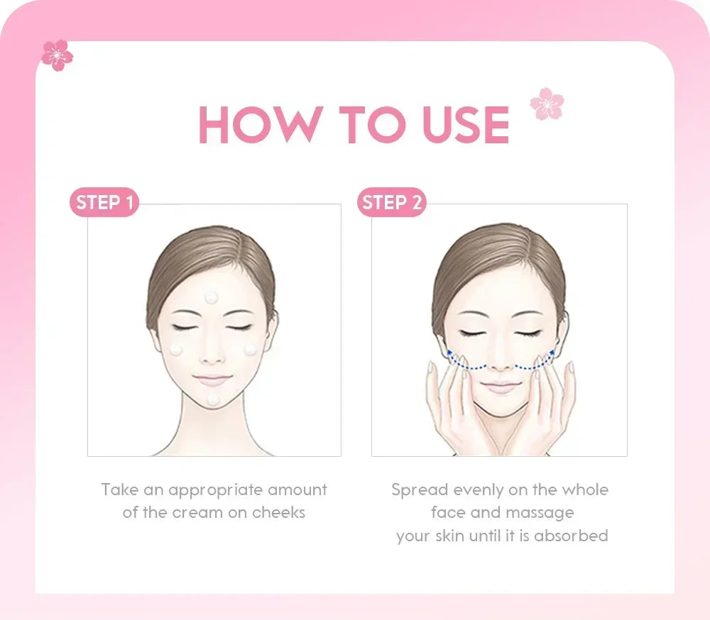 LAIKOU Japan Sakura Face Cream Smoothing Moisturizer Whitening Nourishing Oil Control Skin Care 25g