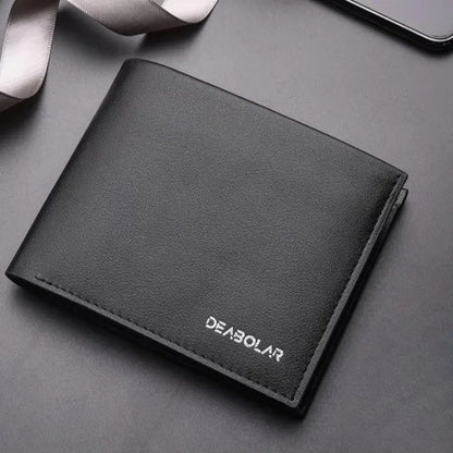 Genuine Leather Mens Wallet Premium Product Real Cowhide Wallets For Man Short Black Wallet Portefeuille Homme Short Purses