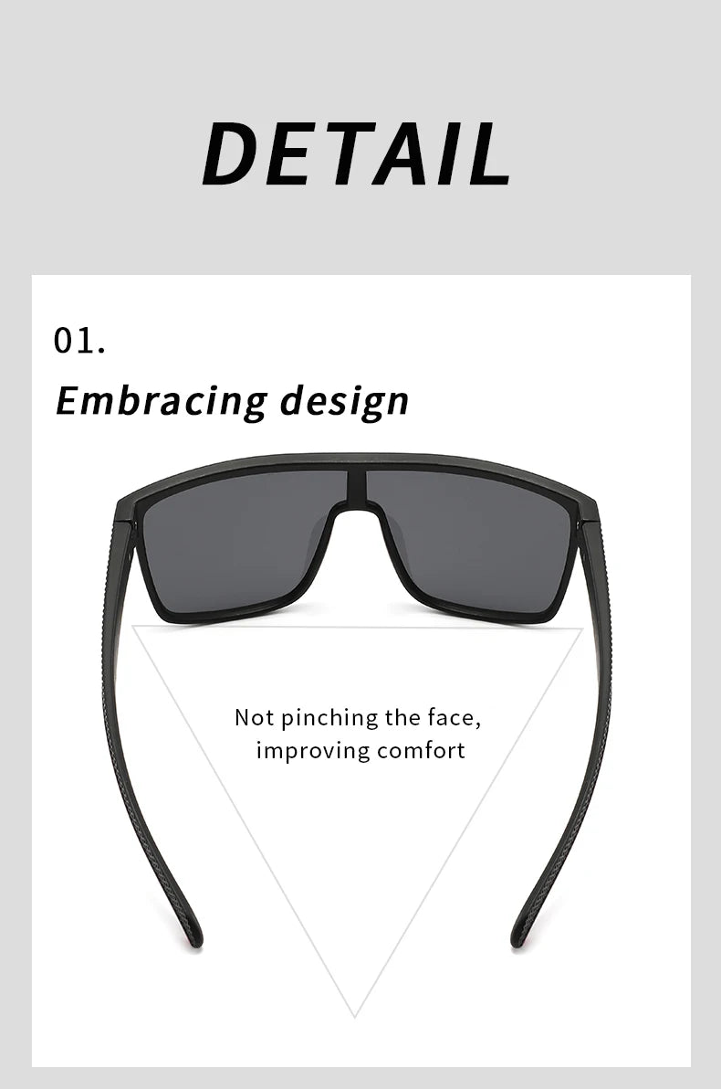 Fashion Polarized Square Sunglasses for Men And Women Oversized Anti-Glare Driver Mirror UV400 Sun Glasses