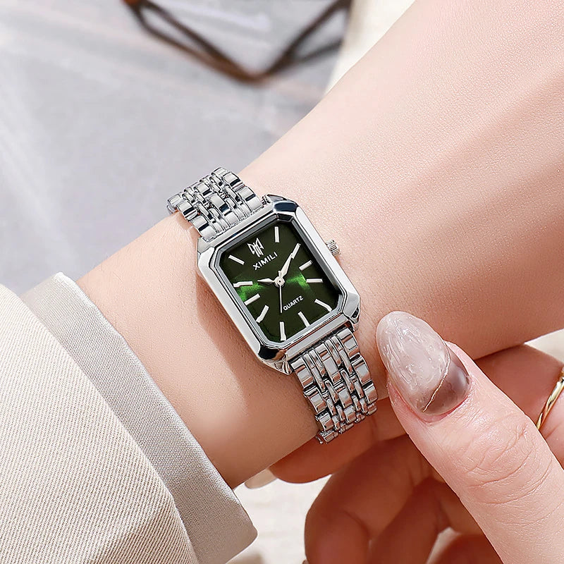 2026 Hot Brand Stainless Steel Strap Watch Women Luxury Gift Quartz Wristwatch Student Fashion Simple Square Quartz Watches