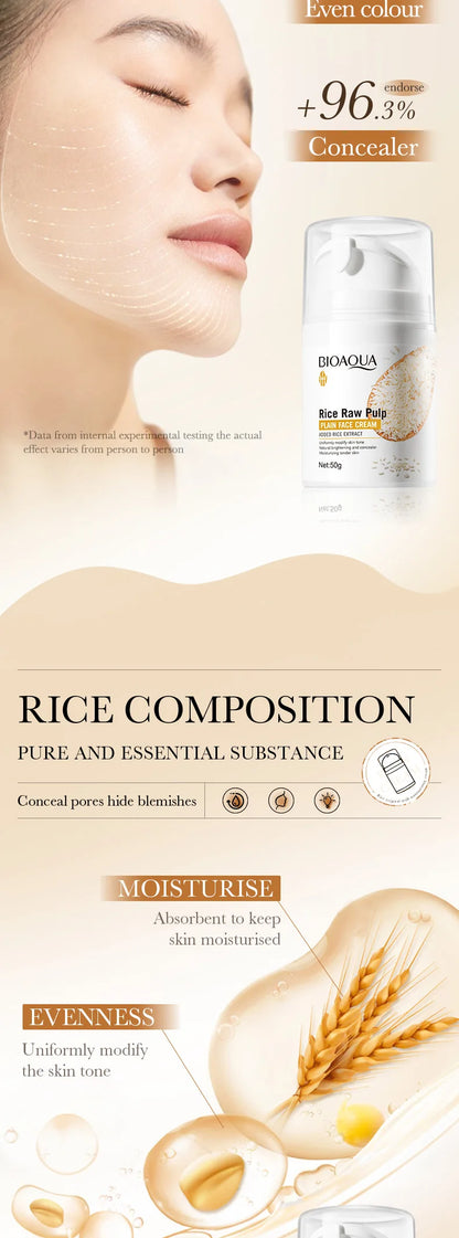BIOAOUA Rice Raw Pure Non-Facial Cream Brightening and Rejuvenating Facial Brightening Cream