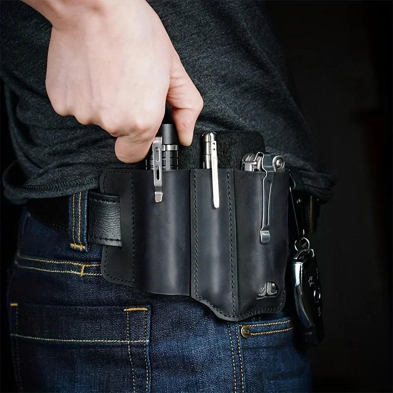 Multi-Tool Leather Waist Bag