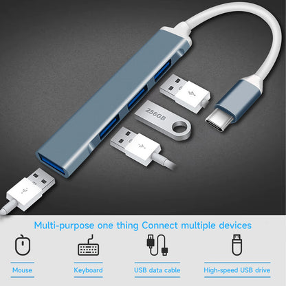 4 In 1 USB C Hub 3.0 Multiport OTG Adapter Type C Splitter For Laptop Phone
