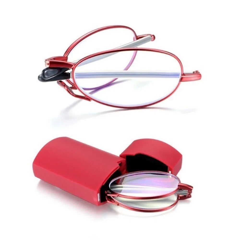 Gift Case Foldable Reading Glasses +1.00 to +4.00 Strength Men Women Anti Blue Light Farsightedness Eyewear
