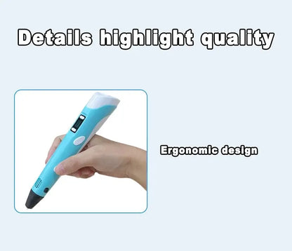 HOMEFISH Electronic 3D Printing Pen with 9M PLA Consumables High-Temperature 3D Graffiti Tool Intelligent Toy Gift