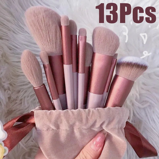 13 Piece Soft Makeup Brushes Set With Travel Case For Eye Face Cosmetics