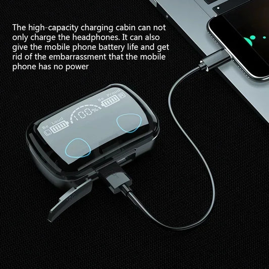 M10 TWS Wireless Bluetooth Earbuds with LED Display and Charging Case | M10 TWS ওয়্যারলেস Bluetooth ইয়ারবাড