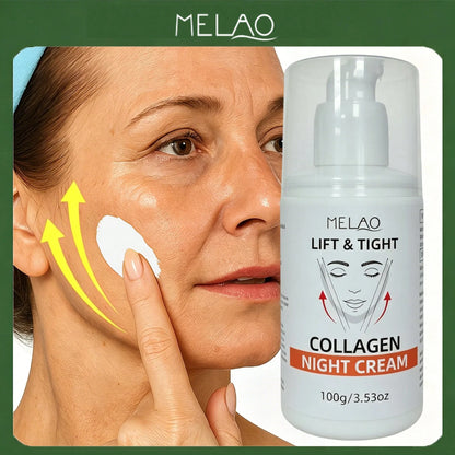 MELAO Lift & Tight Collagen Night Cream, Facial Moisturizer, Lifting Tightening Face Cream to Reduce Sagging & Smooth Wrinkles