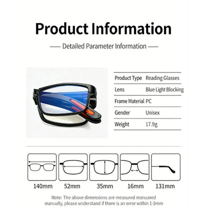 Anti-blue light reading glasses, retro unisex portable pocket glasses for men and women
