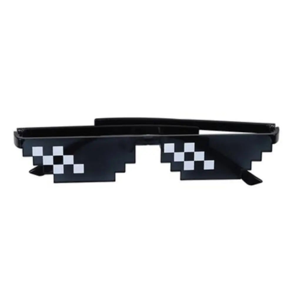 2Pcs Mosaic Sunglasses Cool Party Vintage Shades Eyewear For Men Pixelated Sunglasses Funny Women Glasses