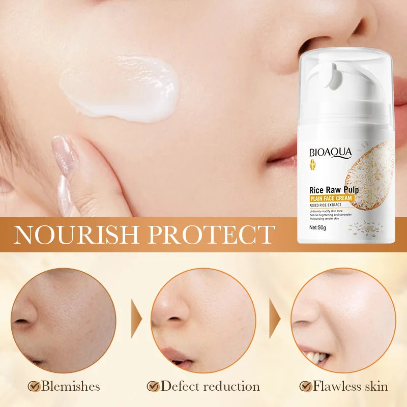 BIOAOUA Rice Raw Pure Non-Facial Cream Brightening and Rejuvenating Facial Brightening Cream