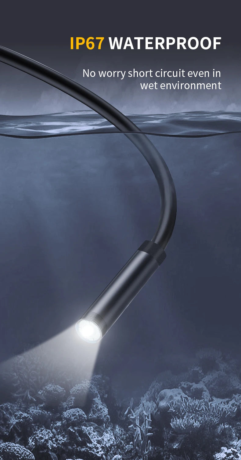 7MM TYPE-C Android Endoscope Camera IP67 Waterproof 6 LED Adjustable Borescope Mini Camera with 6 LEDs
