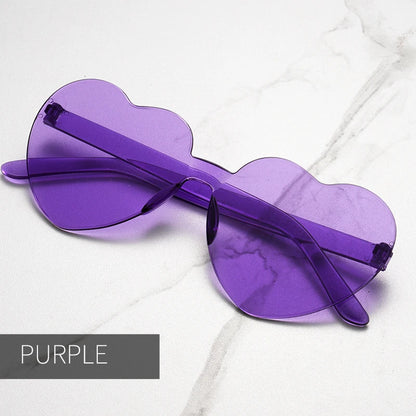 Clearance_Free shipping 2023 Candy color heart shape ocean personality Frameless Children's Sunglasses Fashion Candy Love Sungla