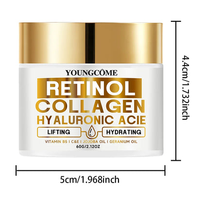 Retinol Face Cream Firming & Smoothing Moisturiser with Collagen & Hyaluronic Acid, Renewing Day Night Cream for Women & Men