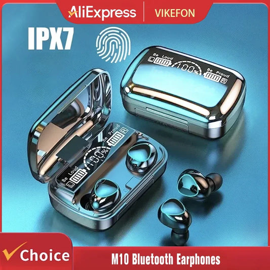 M10 TWS Wireless Bluetooth Earbuds with LED Display and Charging Case | M10 TWS ওয়্যারলেস Bluetooth ইয়ারবাড