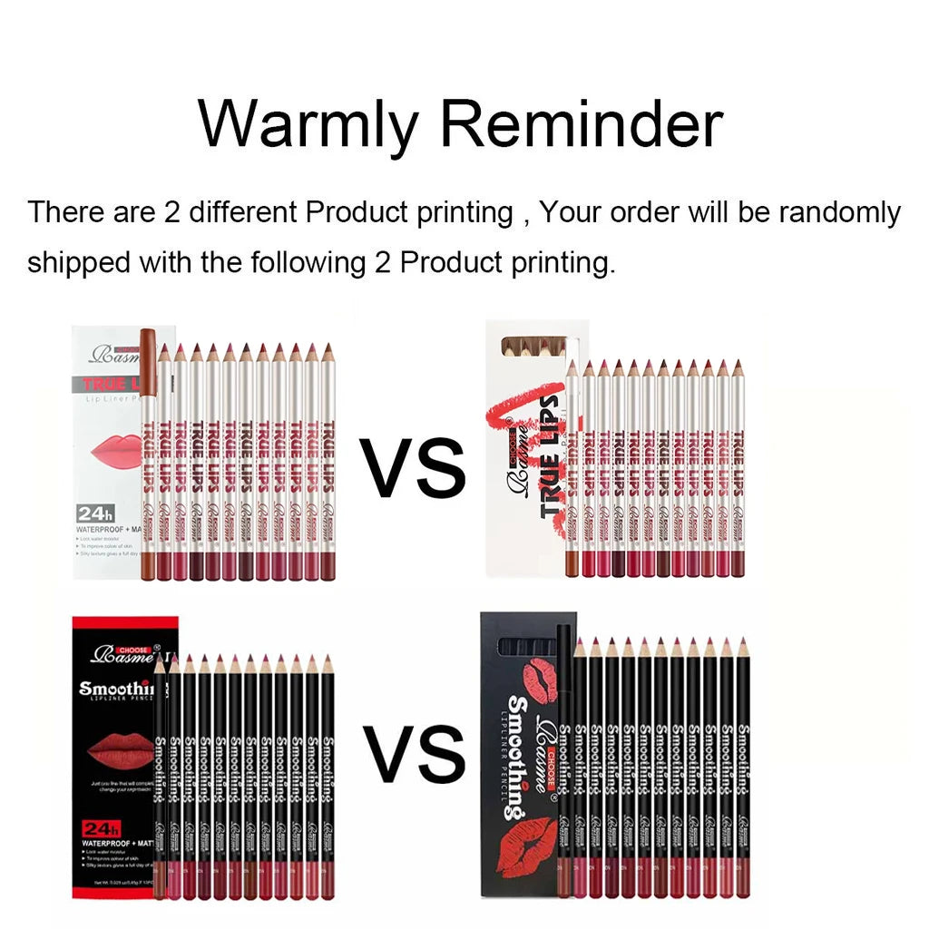 12 Piece Long Lasting Lipstick Set With Matte Lip Liner And Velvet Gloss
