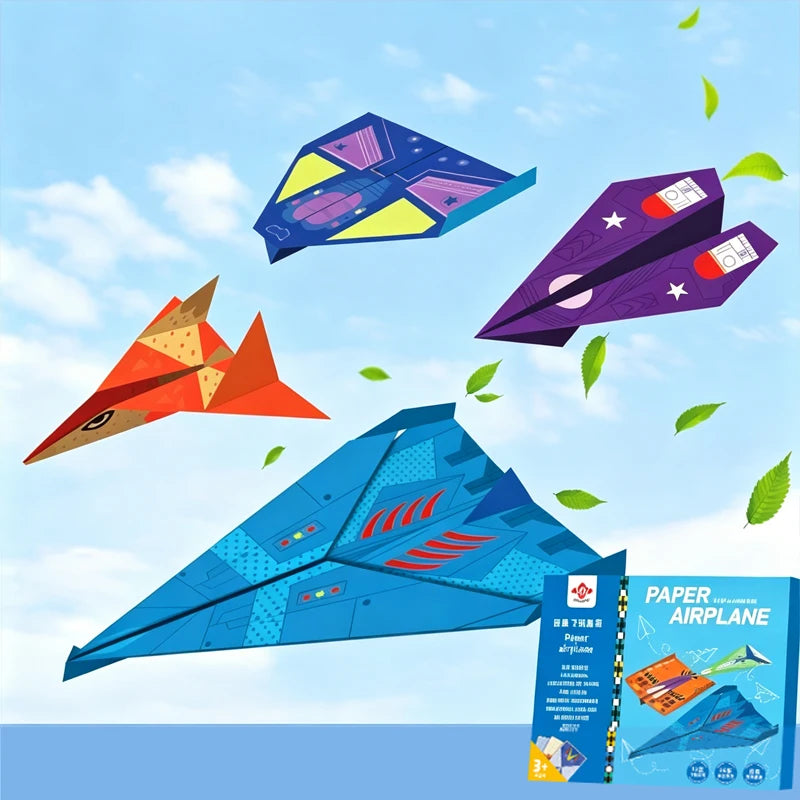 36 Sheets Kids Paper Airplane Origami Kit STEM Educational DIY Craft Toy Set Fun Parent-Child Activity Birthday Party Favor Gift