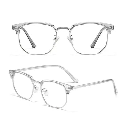 Fashion Unisex Square Plain Glasses for Men Women Metal Frame Glasses Polygon Eyeglasses Gentle Black anti Blue Light Glasses