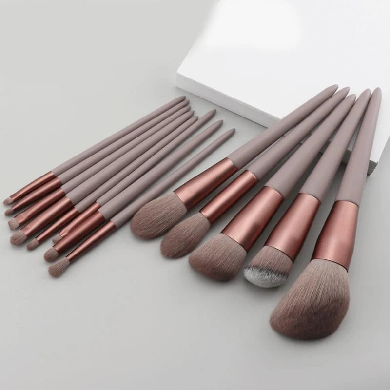 13 Piece Soft Makeup Brushes Set With Travel Case For Eye Face Cosmetics