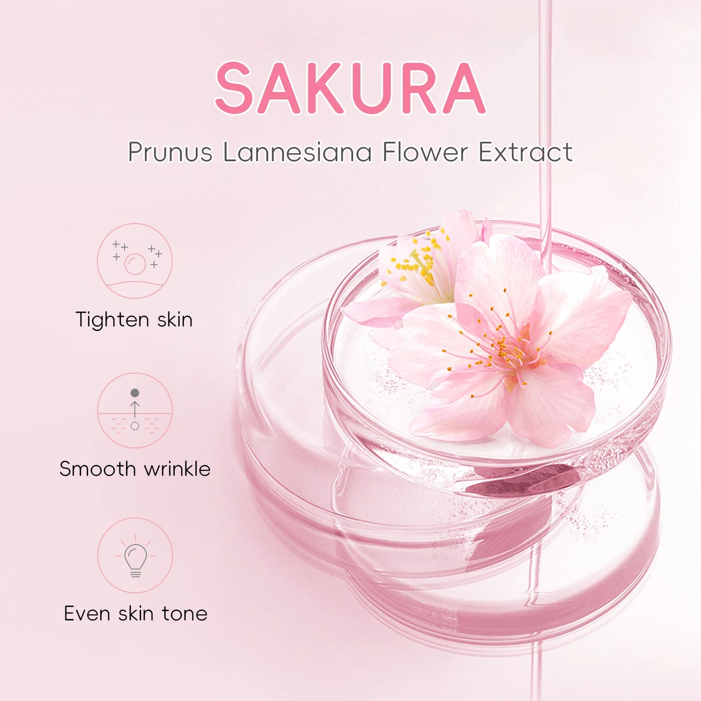 LAIKOU Sakura Serum Shrink Pores Remove Acne Skin Rejuvenation Whitening Essence