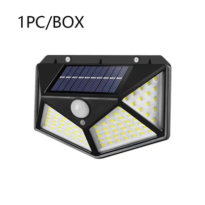 100 LED Solar Wall Lamp Waterproof Motion Sensor Outdoor Garden Lights