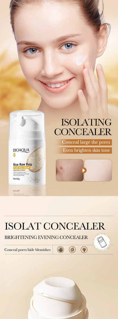 BIOAOUA Rice Raw Pure Non-Facial Cream Brightening and Rejuvenating Facial Brightening Cream